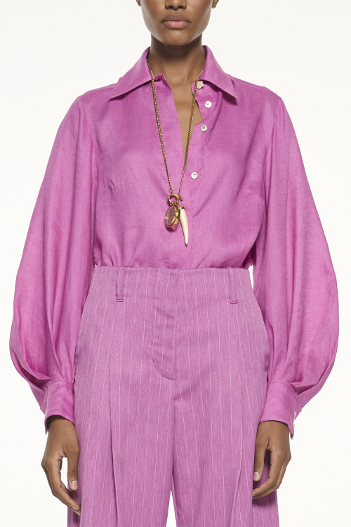 CAMISA PURPLE LINEN V27