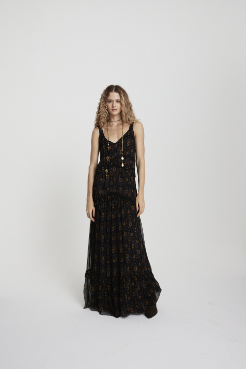 VESTIDO SILK SUNFLOWER MIDI I25