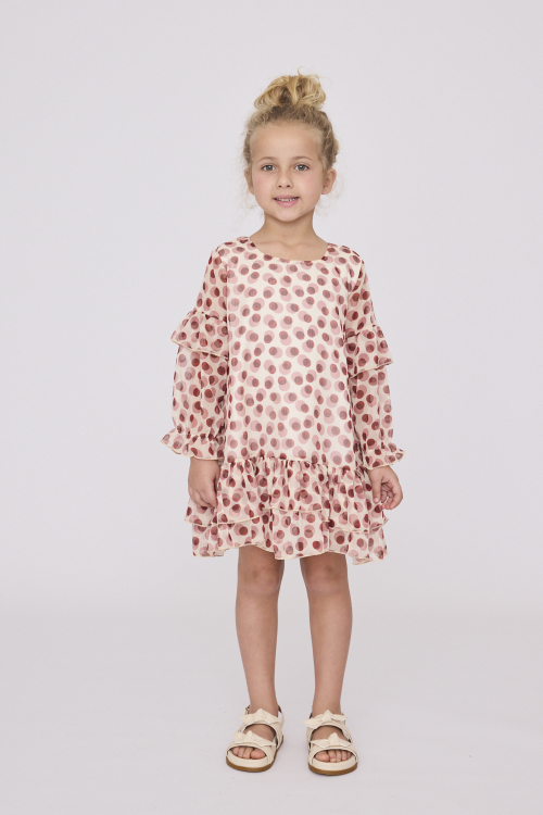 VESTIDO BABADOS POIS KIDS V27