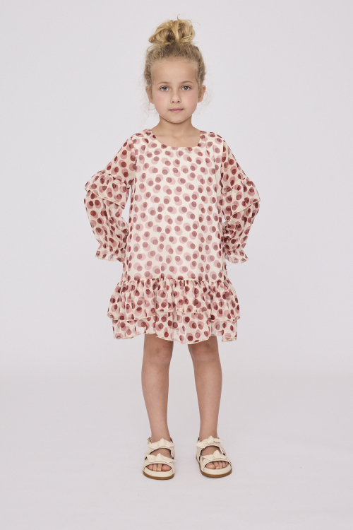 VESTIDO BABADOS POIS KIDS V27