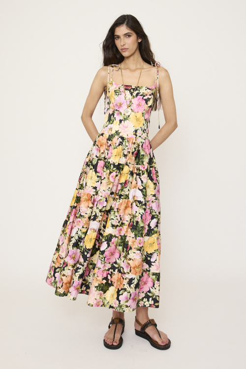 VESTIDO MIDI BLACK JARDIN V27