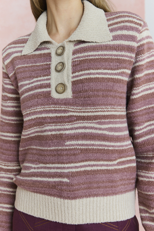 TRICOT LINES ROSE I26