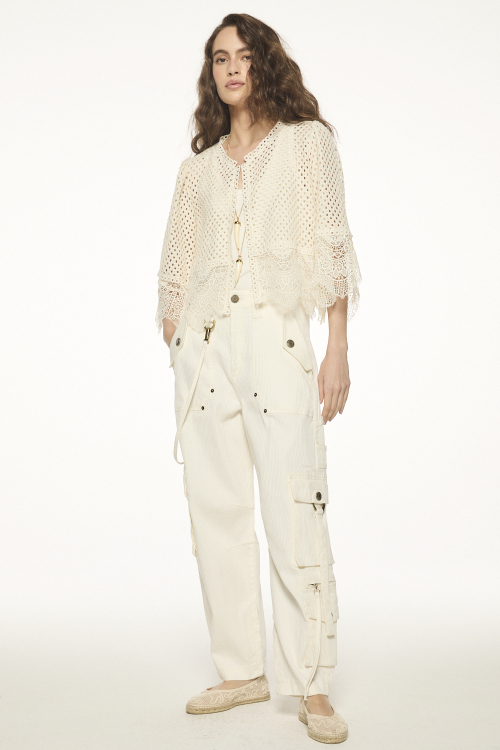 CALCA SARJA CANELADA OFF-WHITE V27
