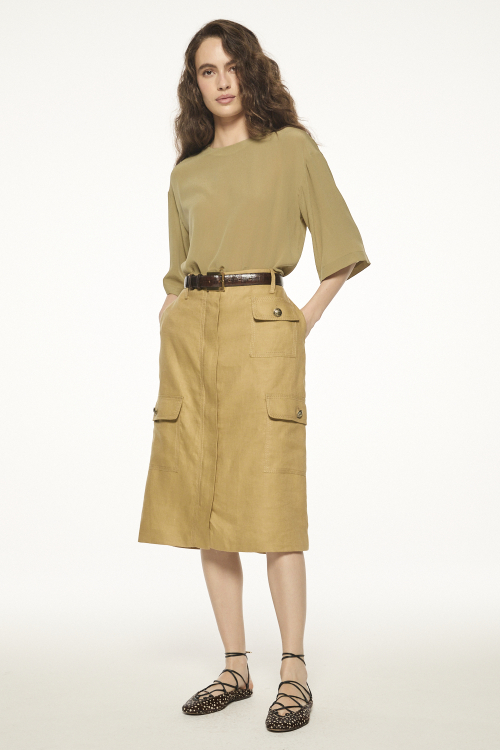 SAIA MIDI SKIN LINEN V27